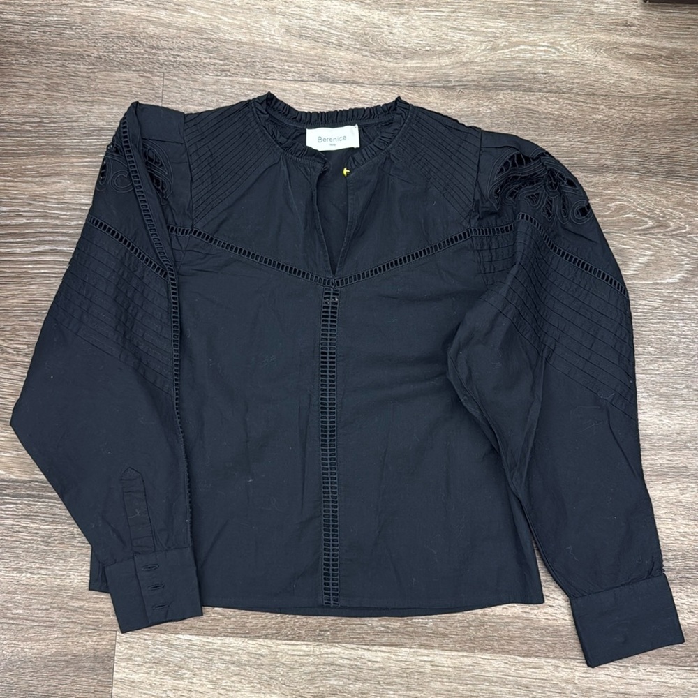 Bernice Black eyelet top